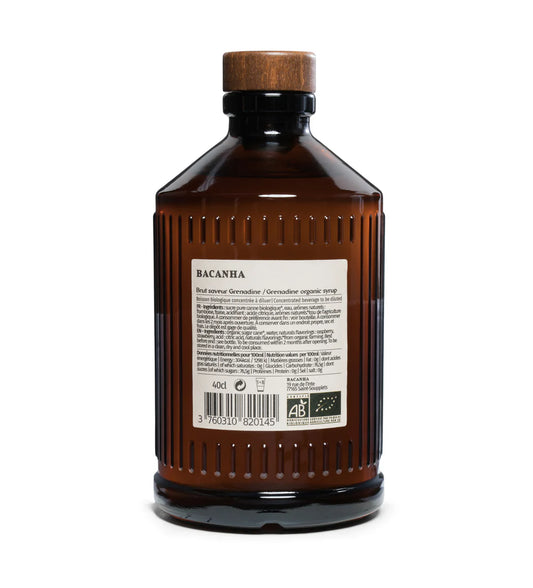 Bouteille de sirop brut GRENADINE BIO
