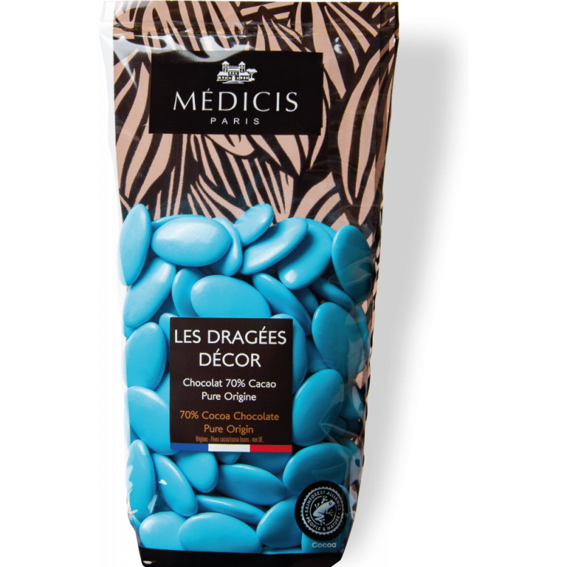 Sachet Dragées Décor Bleu Turquoise 250 g