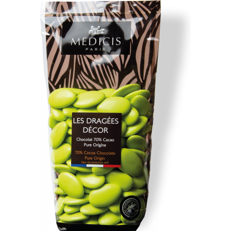 Sachet Dragées Décor Vert Anis 250 g