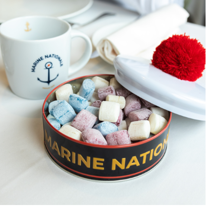 BOITE BACHI Marine Nationale garnie de Rigolettes TRICOLORES