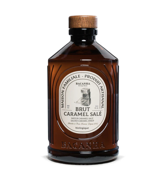 Bouteille de sirop brut CARAMEL SALE BIO