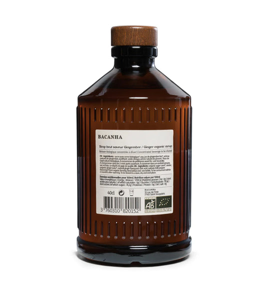 Bouteille de sirop brut GINGEMBRE BIO