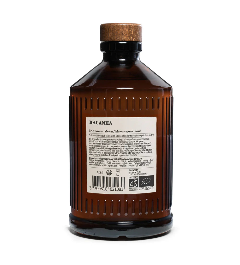 Bouteille de sirop brut MELON BIO
