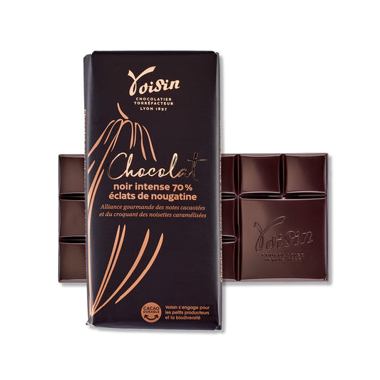 Chocolat VOISIN NOIR INTENSE 70 % ECLATS DE NOUGATINE